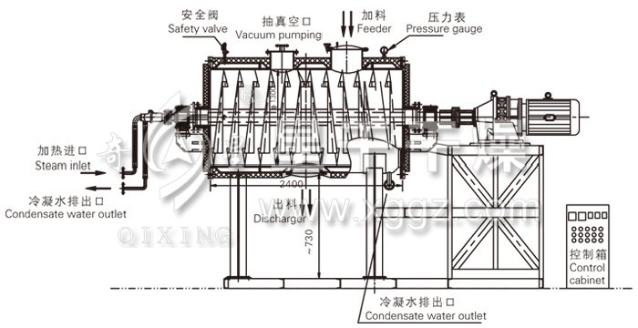 真空耙式干燥机结构示意图